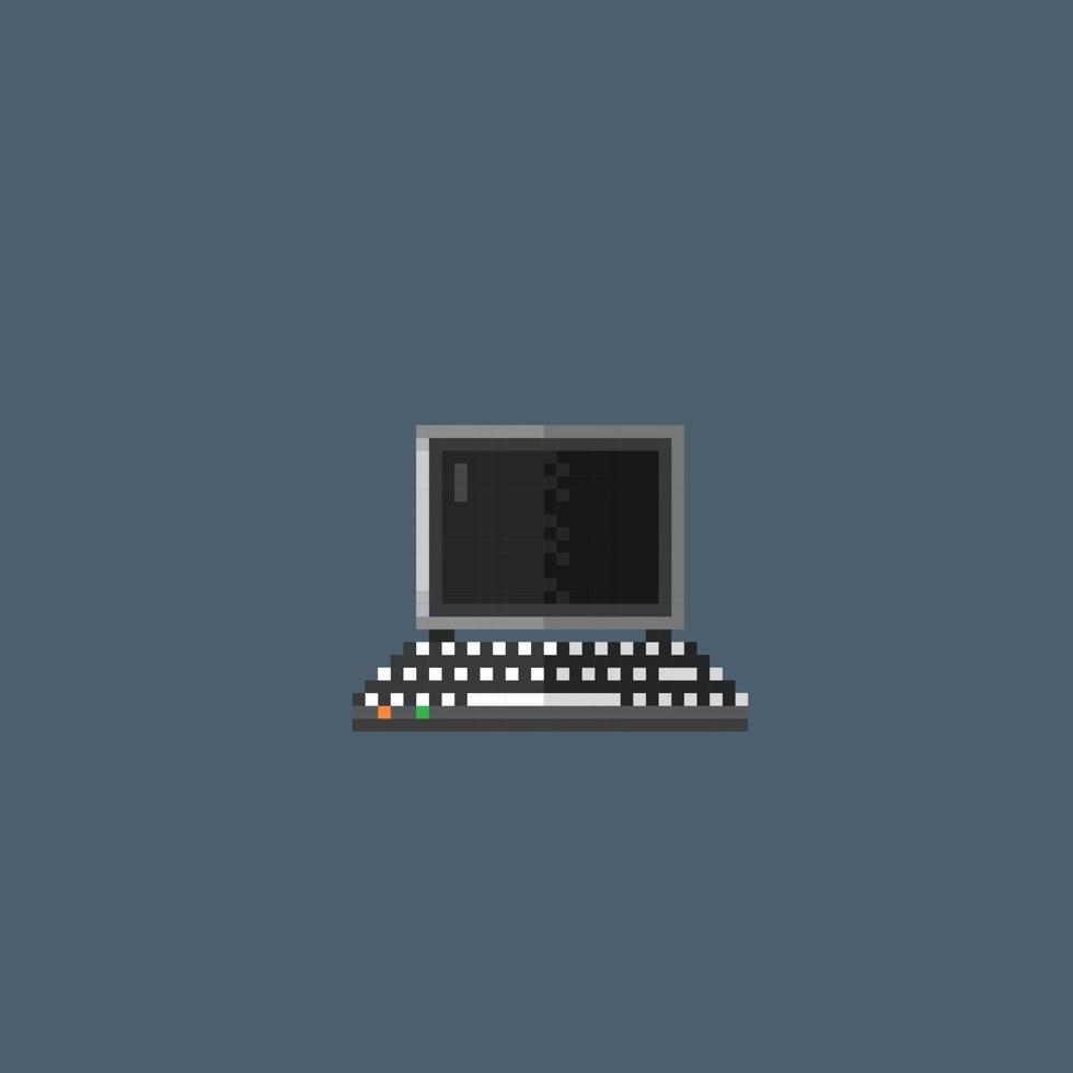 laptop in pixel art style vector