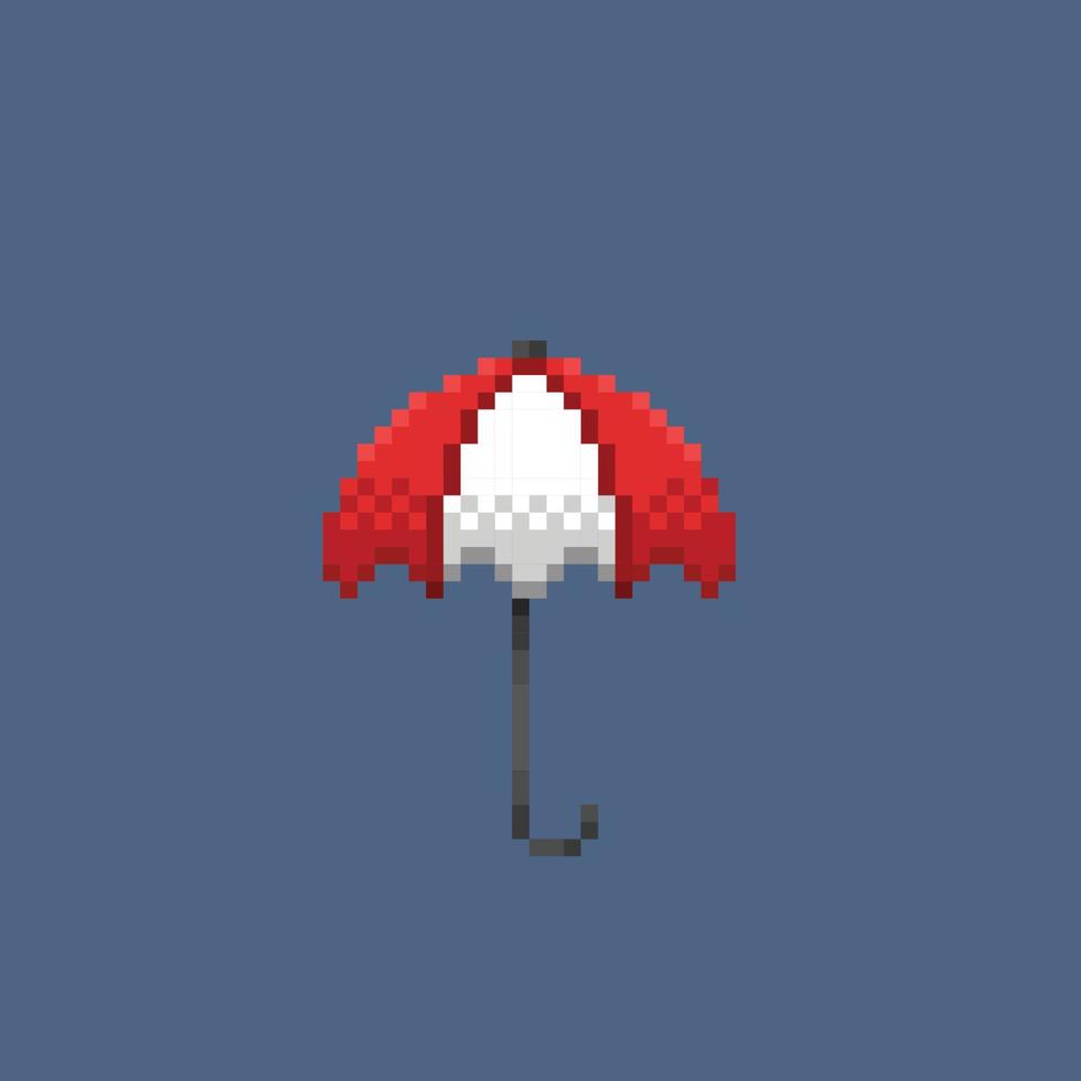 an umbrella in pixel art style vector
