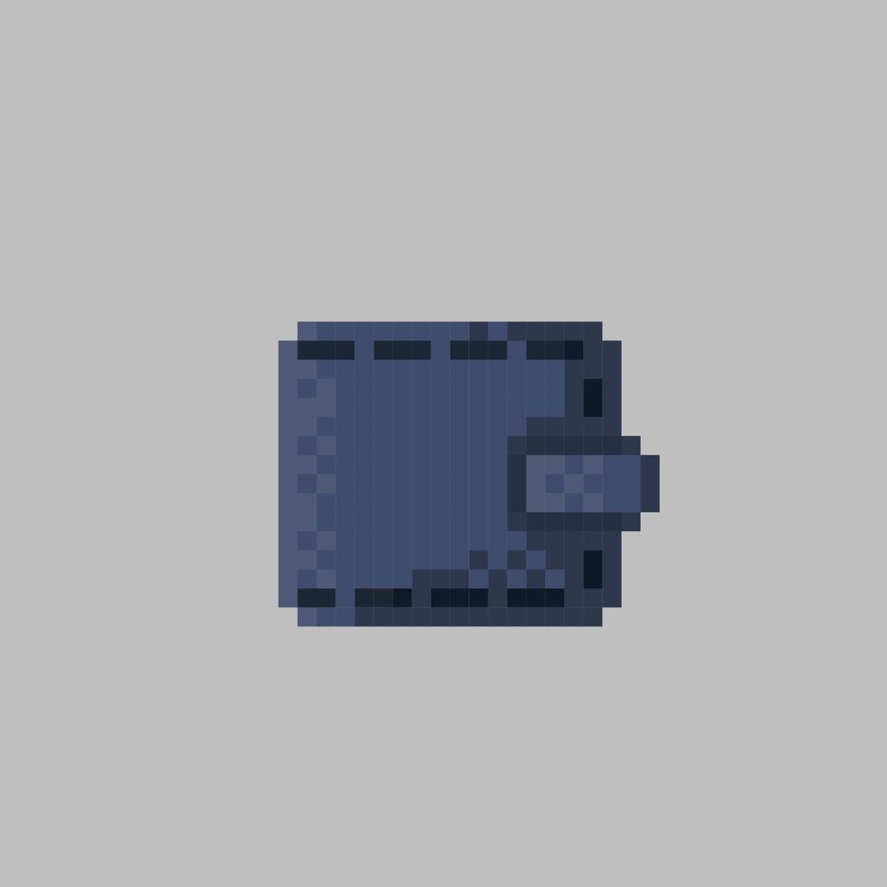 a wallet in pixel art style vector