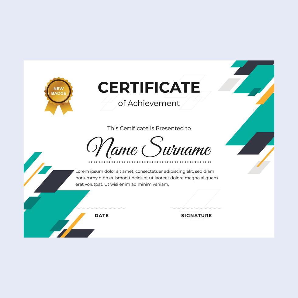 Elegant certificate of achievement suitable for awards in corporate, personal business, and community vector