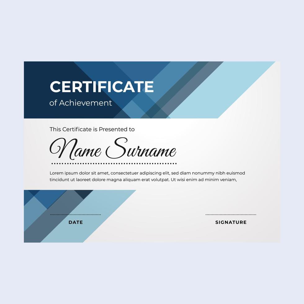 Elegant certificate of achievement suitable for awards in corporate, personal business, and community vector