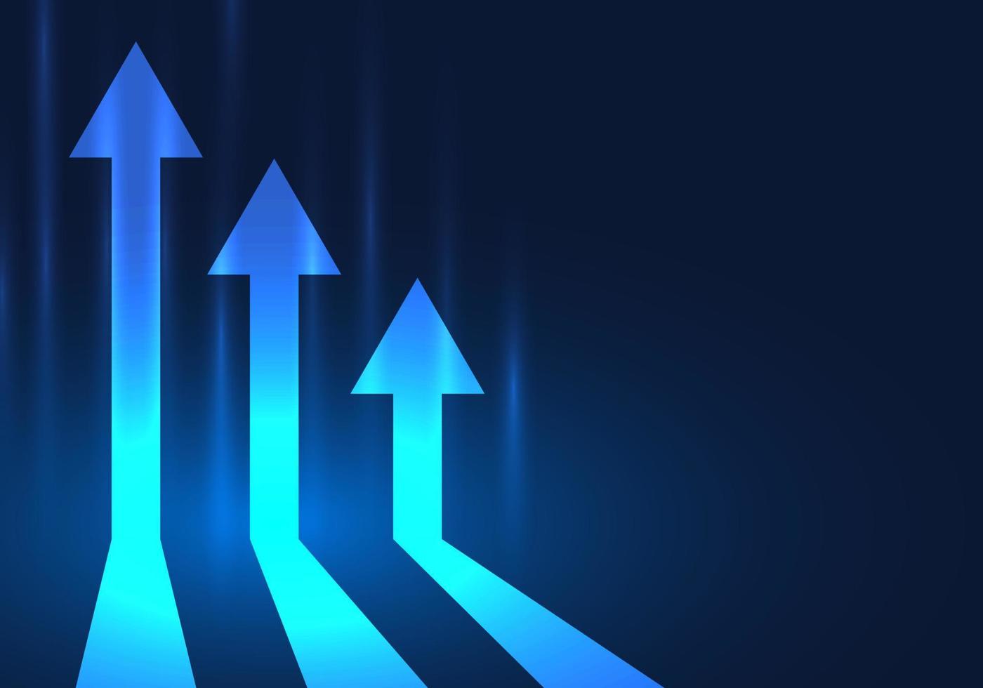 Three arrows pointing upward means doing business with competition in order to win and be number one. Companies must always work to keep up with people's needs. vector