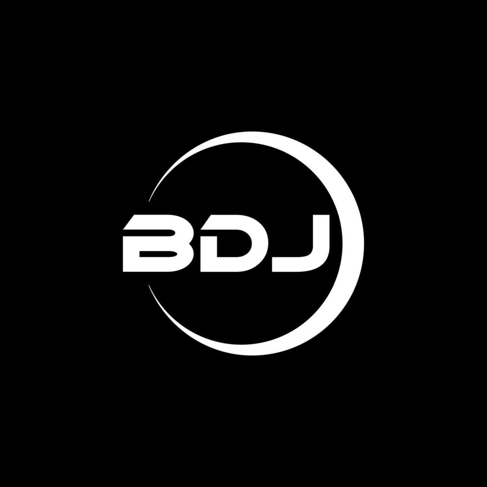 BDJ letter logo design in illustration. Vector logo, calligraphy designs for logo, Poster, Invitation, etc.
