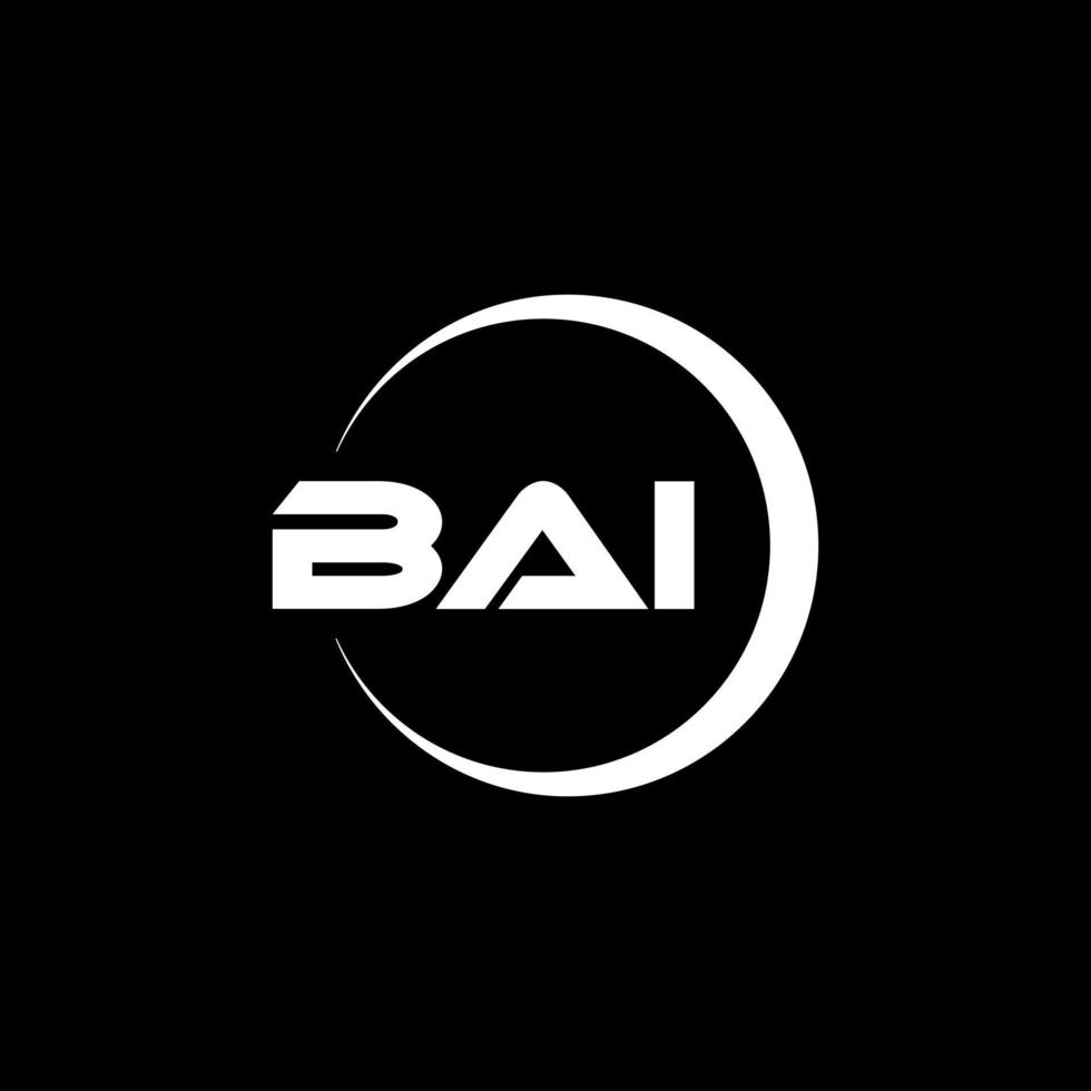 BAI letter logo design in illustration. Vector logo, calligraphy designs for logo, Poster, Invitation, etc.
