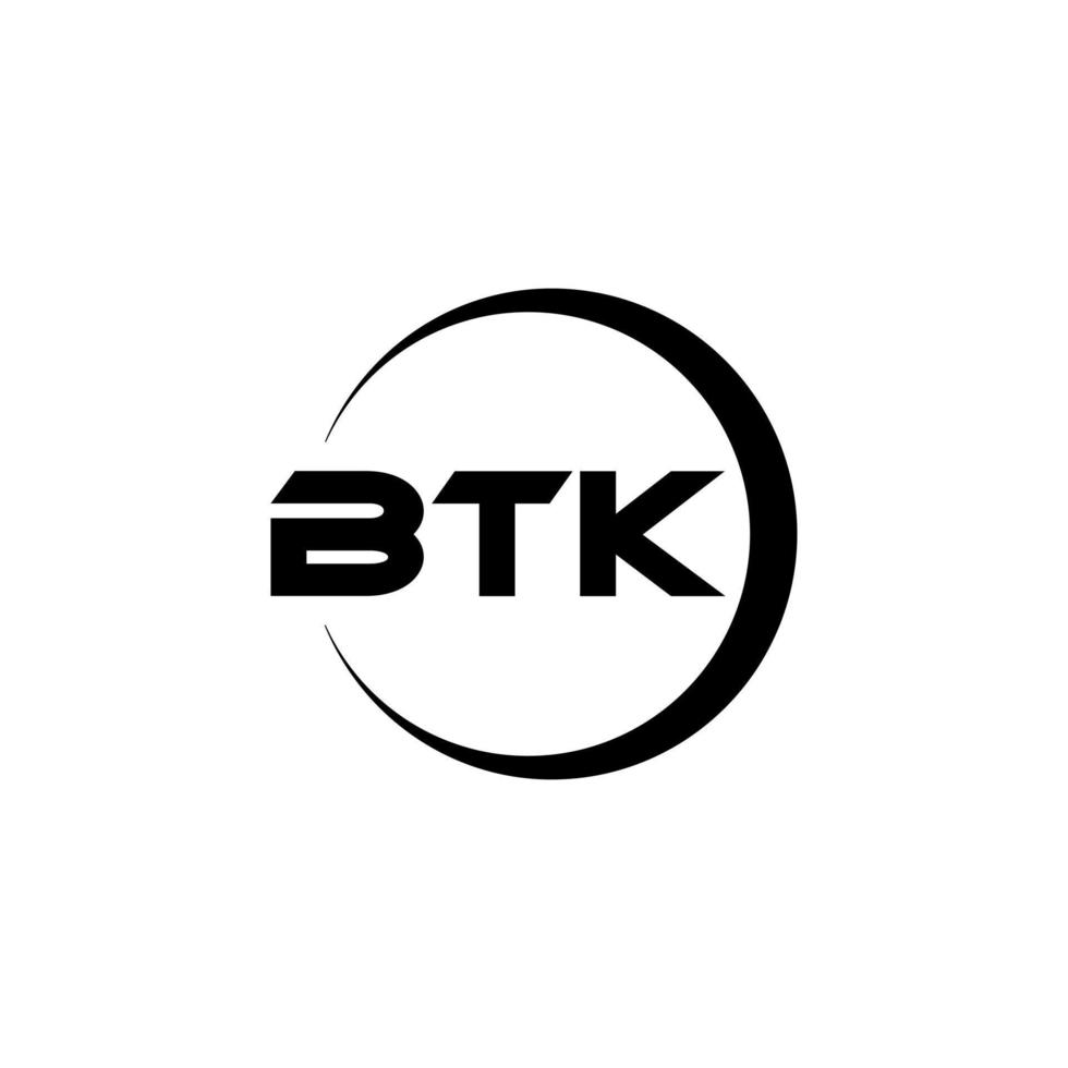 BTK letter logo design in illustration. Vector logo, calligraphy designs for logo, Poster, Invitation, etc.