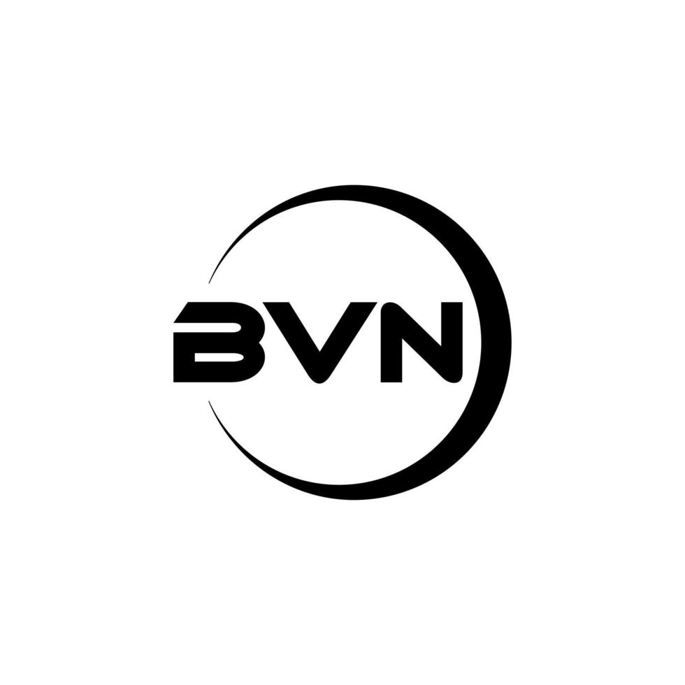 bvn letra logo diseño en ilustración. vector logo, caligrafía diseños para logo, póster, invitación, etc.