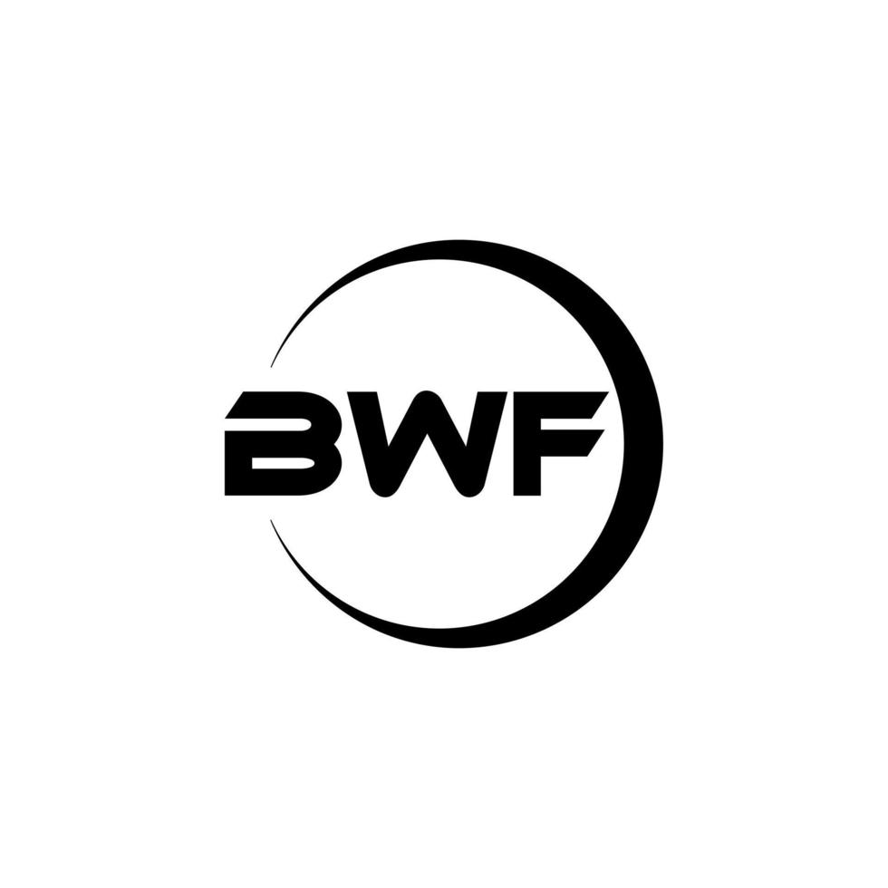 BWF letter logo design in illustration. Vector logo, calligraphy