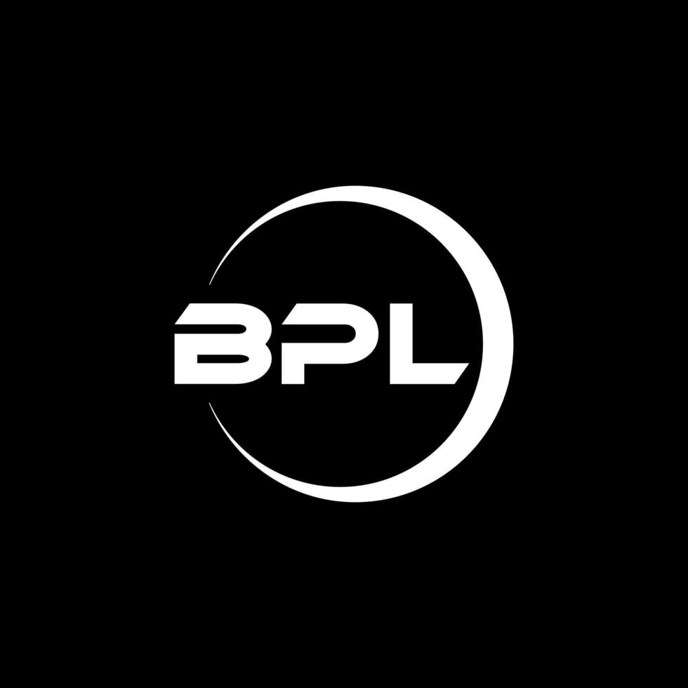 BPL letter logo design in illustration. Vector logo, calligraphy designs for logo, Poster, Invitation, etc.