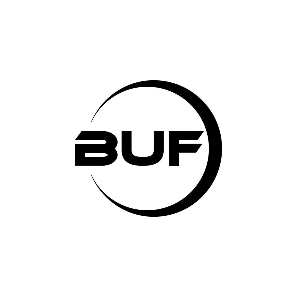 BUF letter logo design in illustration. Vector logo, calligraphy designs for logo, Poster, Invitation, etc.