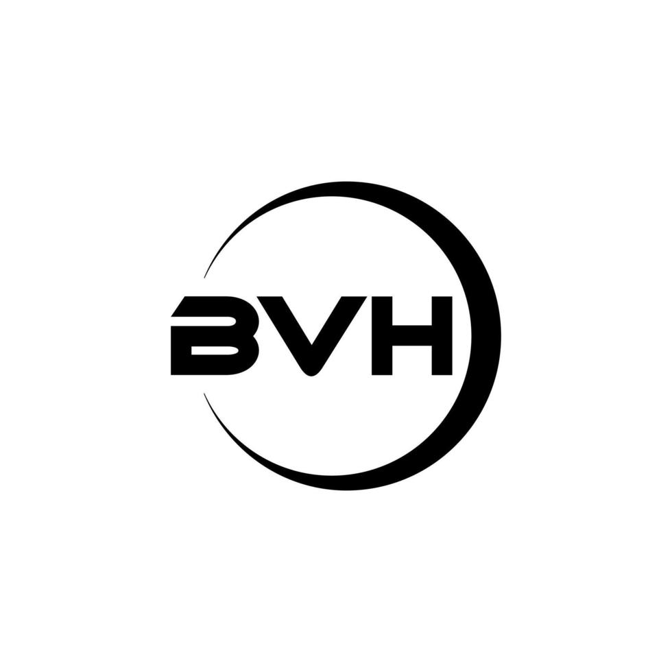 bvh letra logo diseño en ilustración. vector logo, caligrafía diseños para logo, póster, invitación, etc.