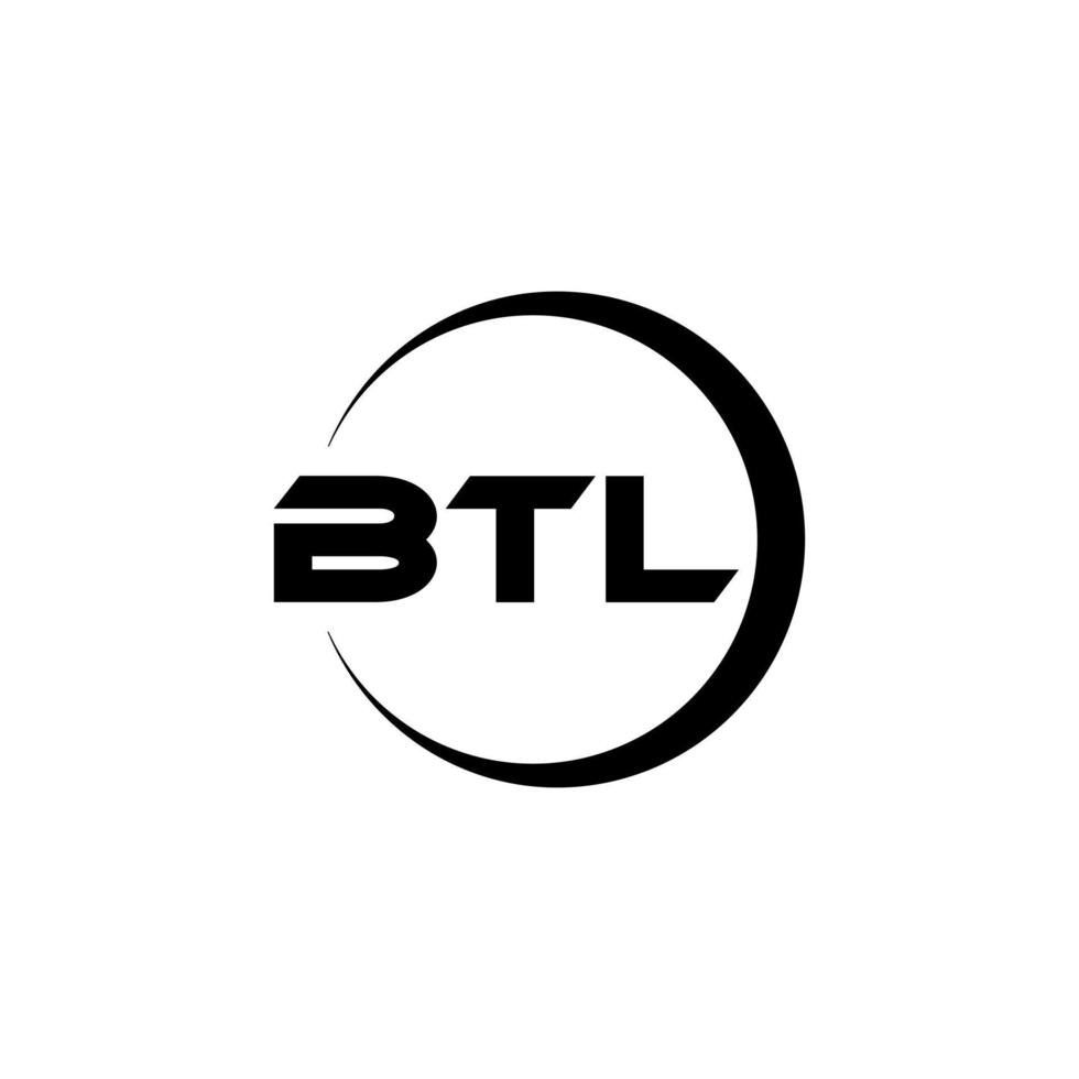 BTL letter logo design in illustration. Vector logo, calligraphy designs for logo, Poster, Invitation, etc.