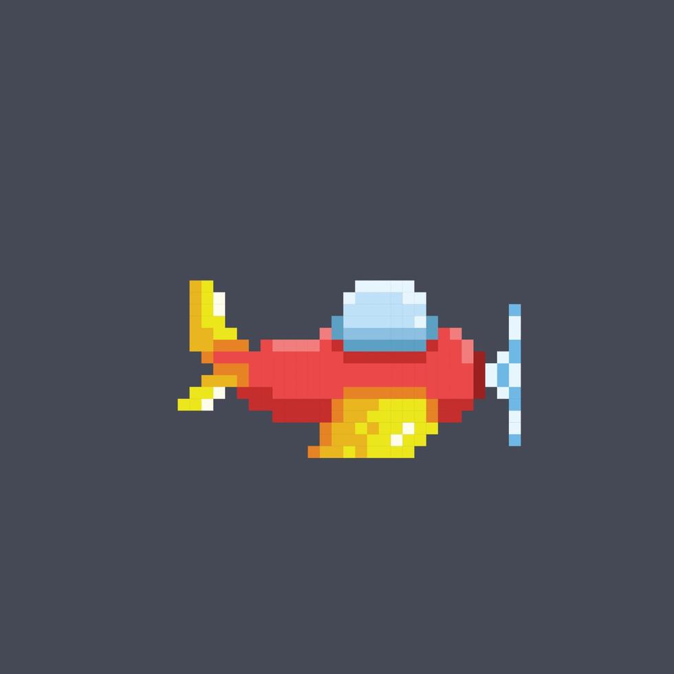 aeroplane in pixel art style vector