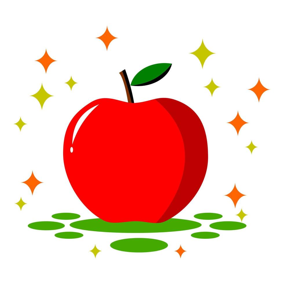 Vector graphic illustration of an apple. Perfect for fruit-based products like juice, etc.