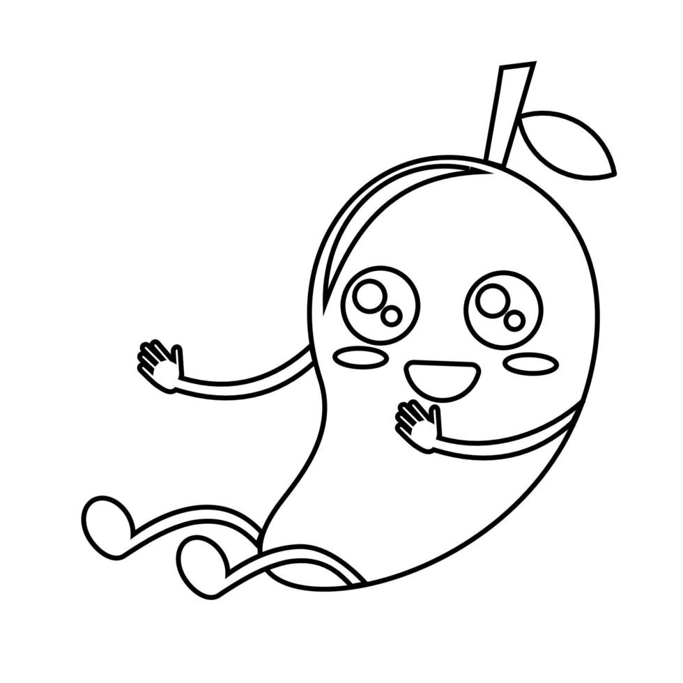 Mango, continuous line, line art style, minimalist, vector illustration for t-shirt, graphic design for slogan, social media.