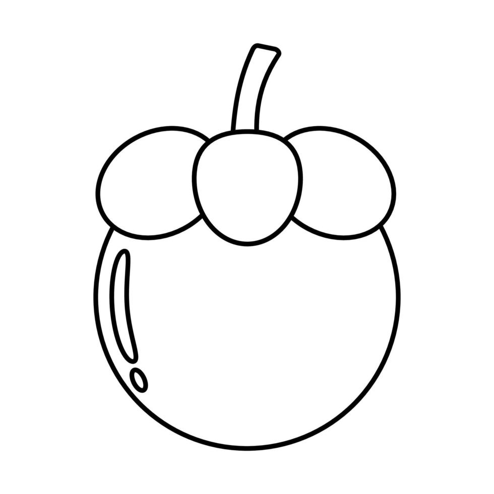 Mangosteen, continuous line, line art style, minimalist, vector illustration for t-shirt, graphic design for slogan, social media.