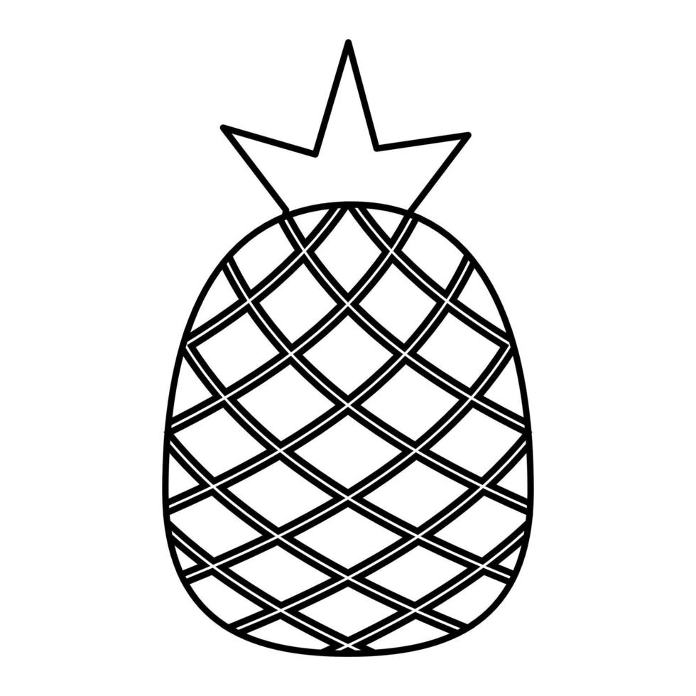 Pineapple, continuous line, line art style, minimalist, vector illustration for t-shirt, graphic design for slogan, social media.