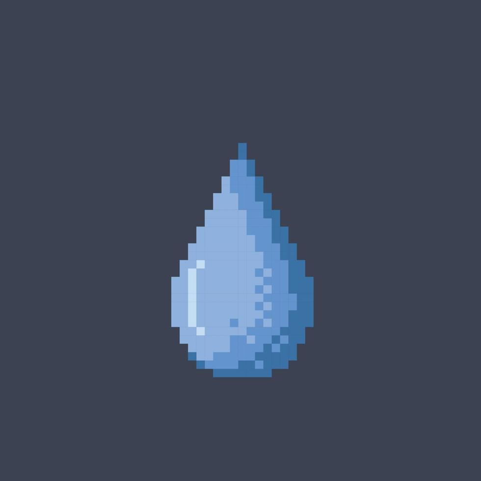 water drop in pixel art style vector