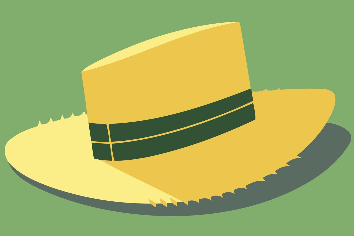 yellow straw hat object vector