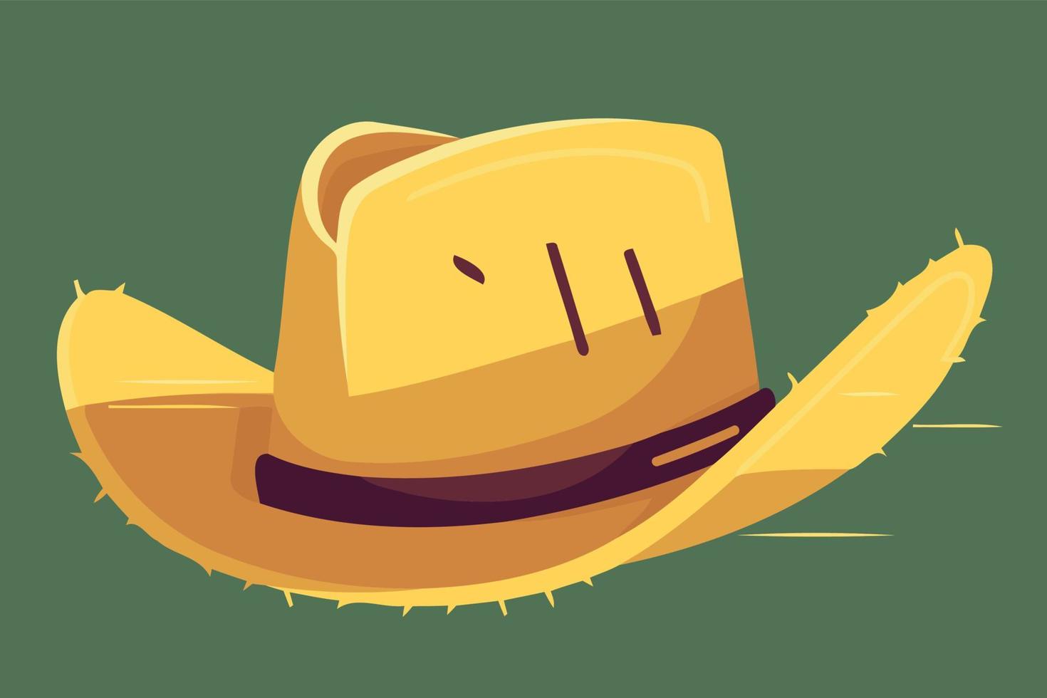 yellow straw hat object vector