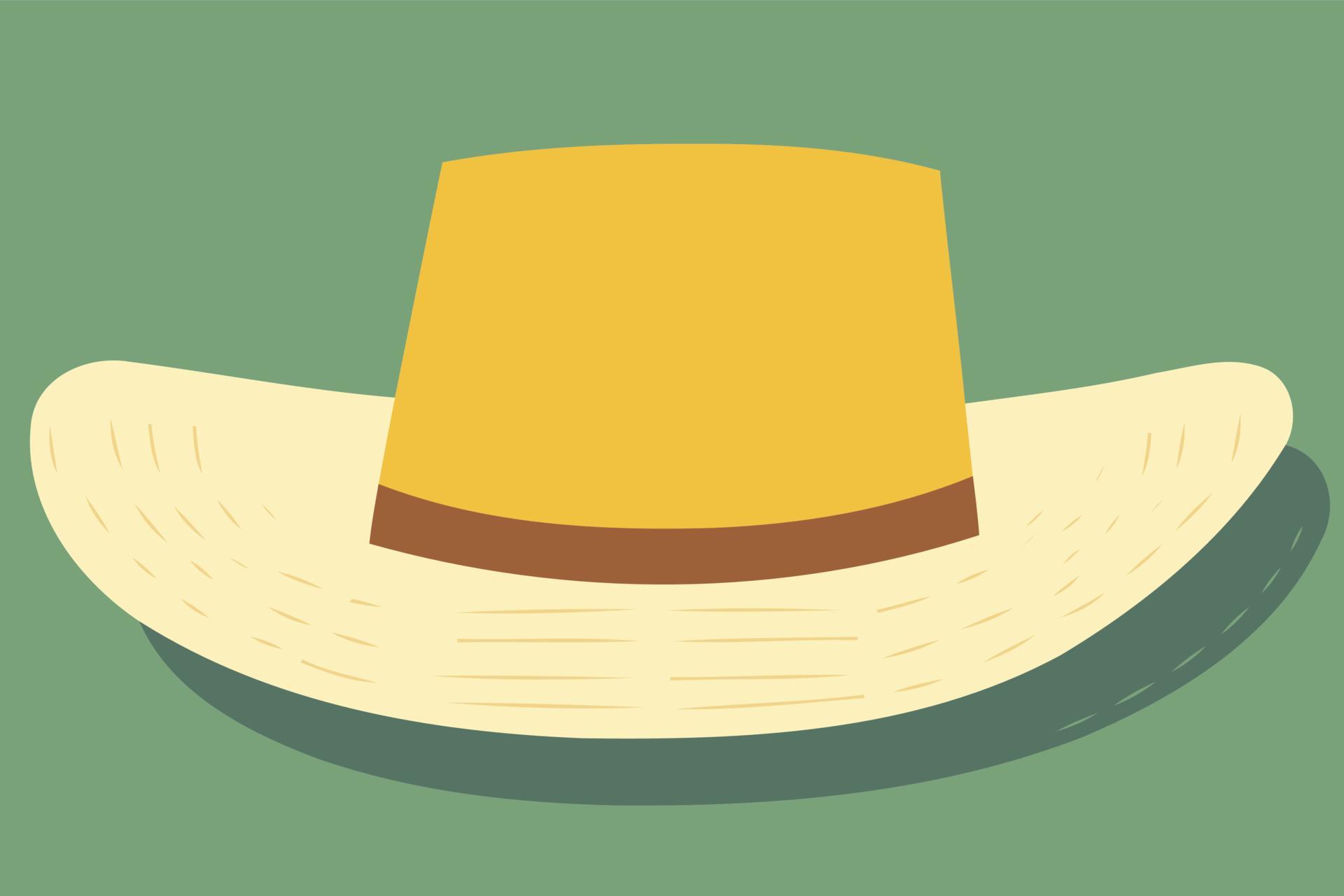 yellow straw hat object 22910908 Vector Art at Vecteezy
