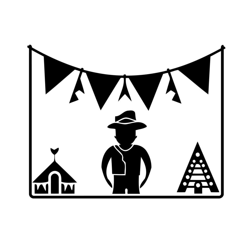 man at festa junina or st john day brazilian festivity vector