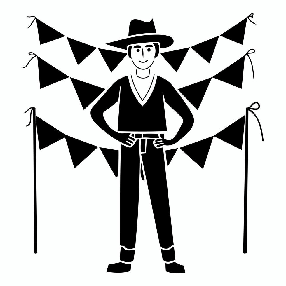 man at festa junina or st john day brazilian festivity vector