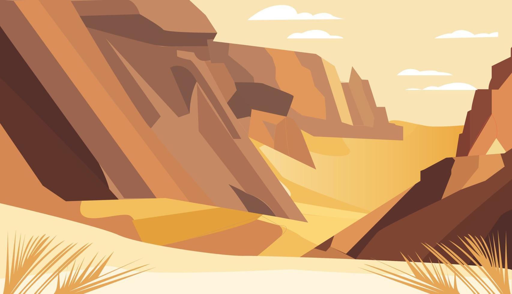 Rock mountain desert flat illustration vector