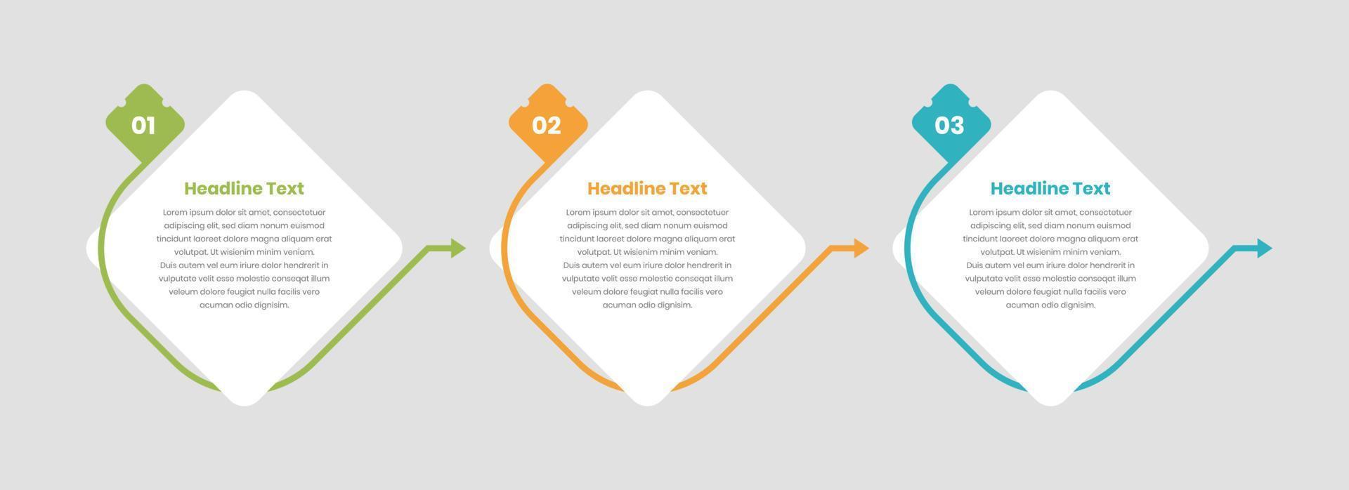 Simple text presentation infographic template with abstract arrow shape vector