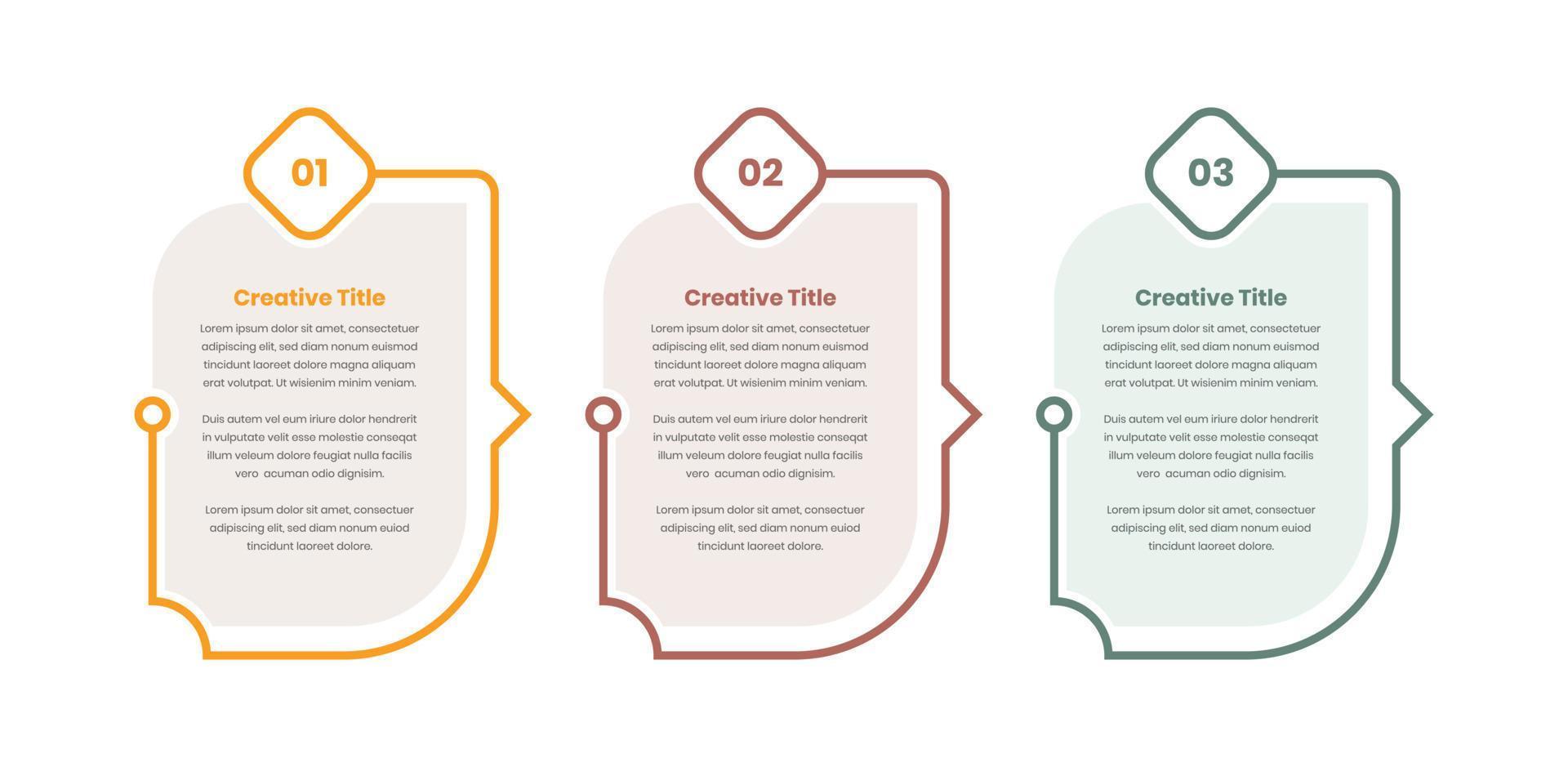 Three steps stylish abstract arrow line infographic template for business text presentation vector