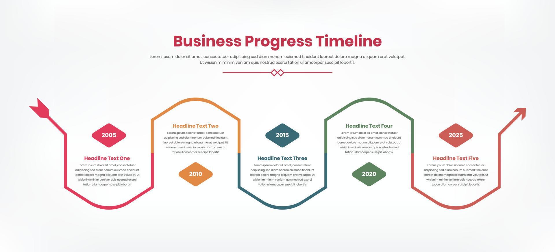 Business progress timeline infographic template for text based ...
