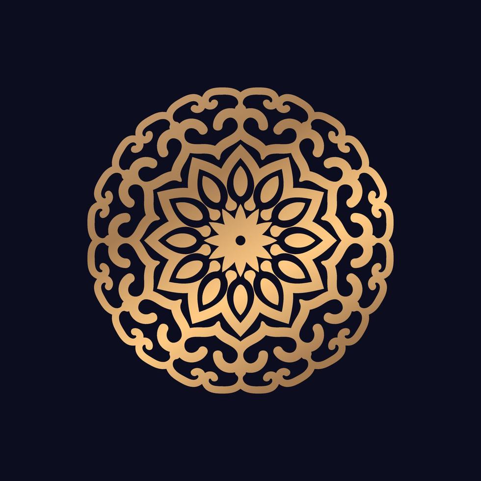 lujo mandala antecedentes con dorado arabesco modelo oro color vector