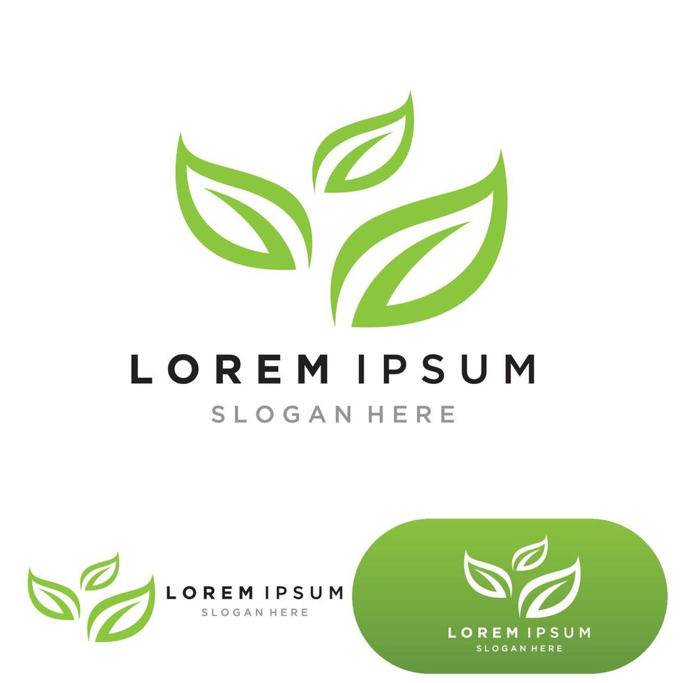 leaf ecology nature element vector icons