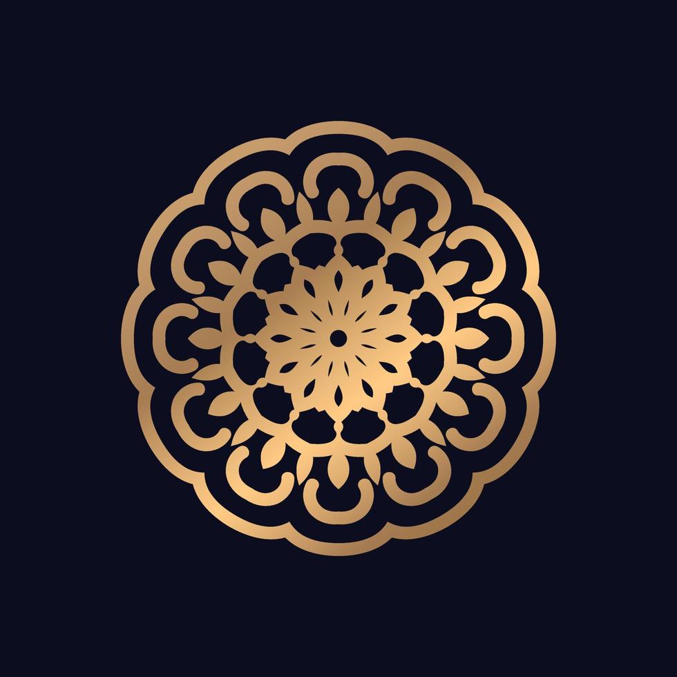 Colorful mandala background with golden arabesque pattern gold color vector