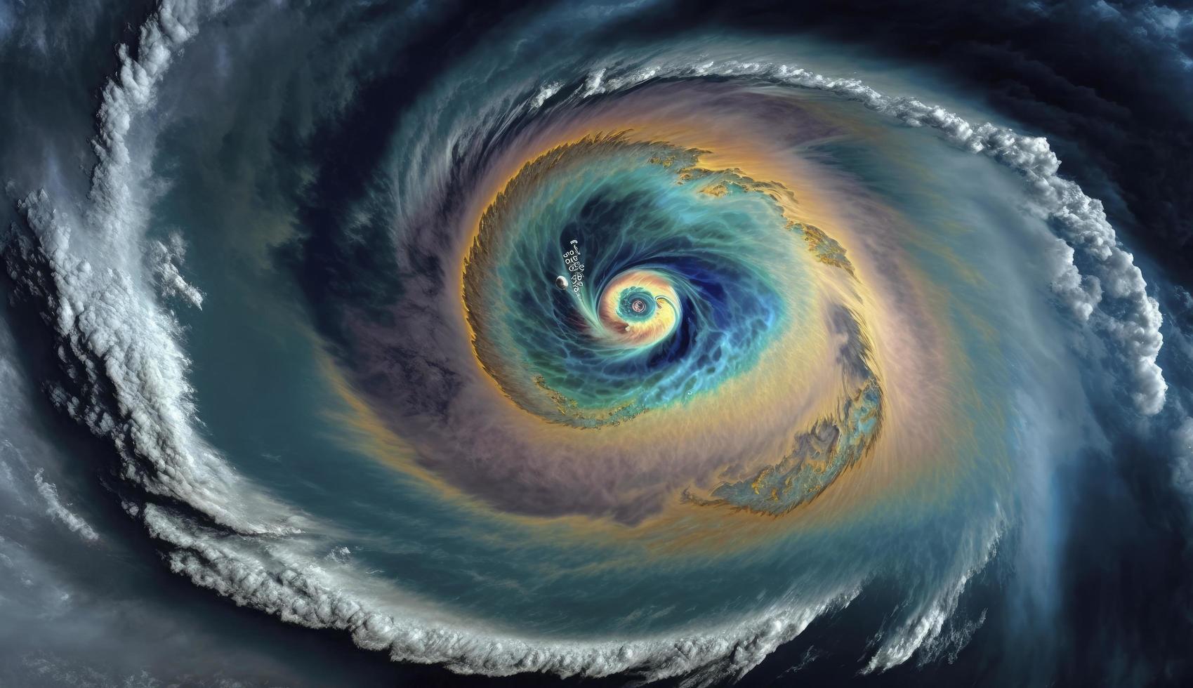 Satellite view of a tropical cyclone, Generate Ai photo