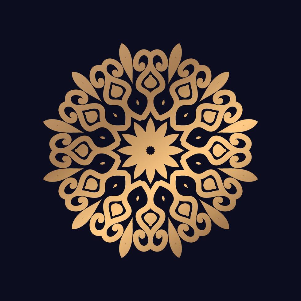 Beautiful mandala background with golden arabesque pattern gold color vector
