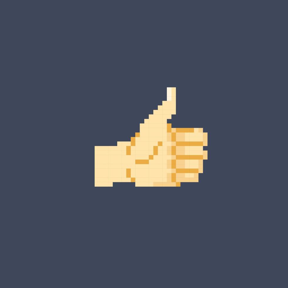 like hand gesture in pixel art style vector