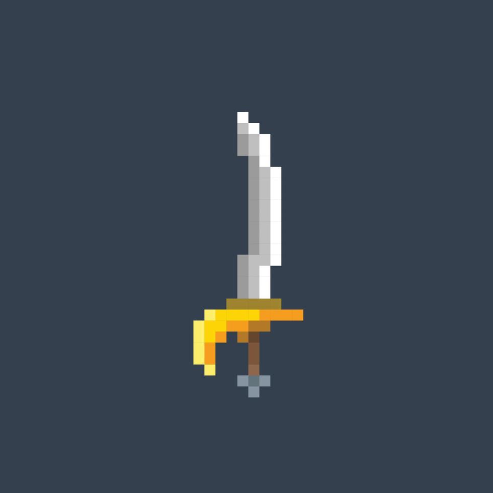 pirate sword in pixel art style vector