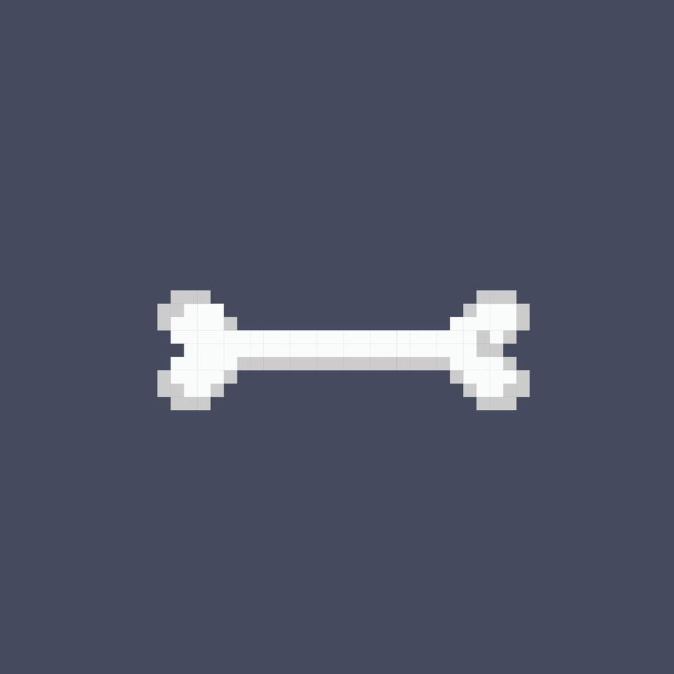 a bone in pixel art style vector