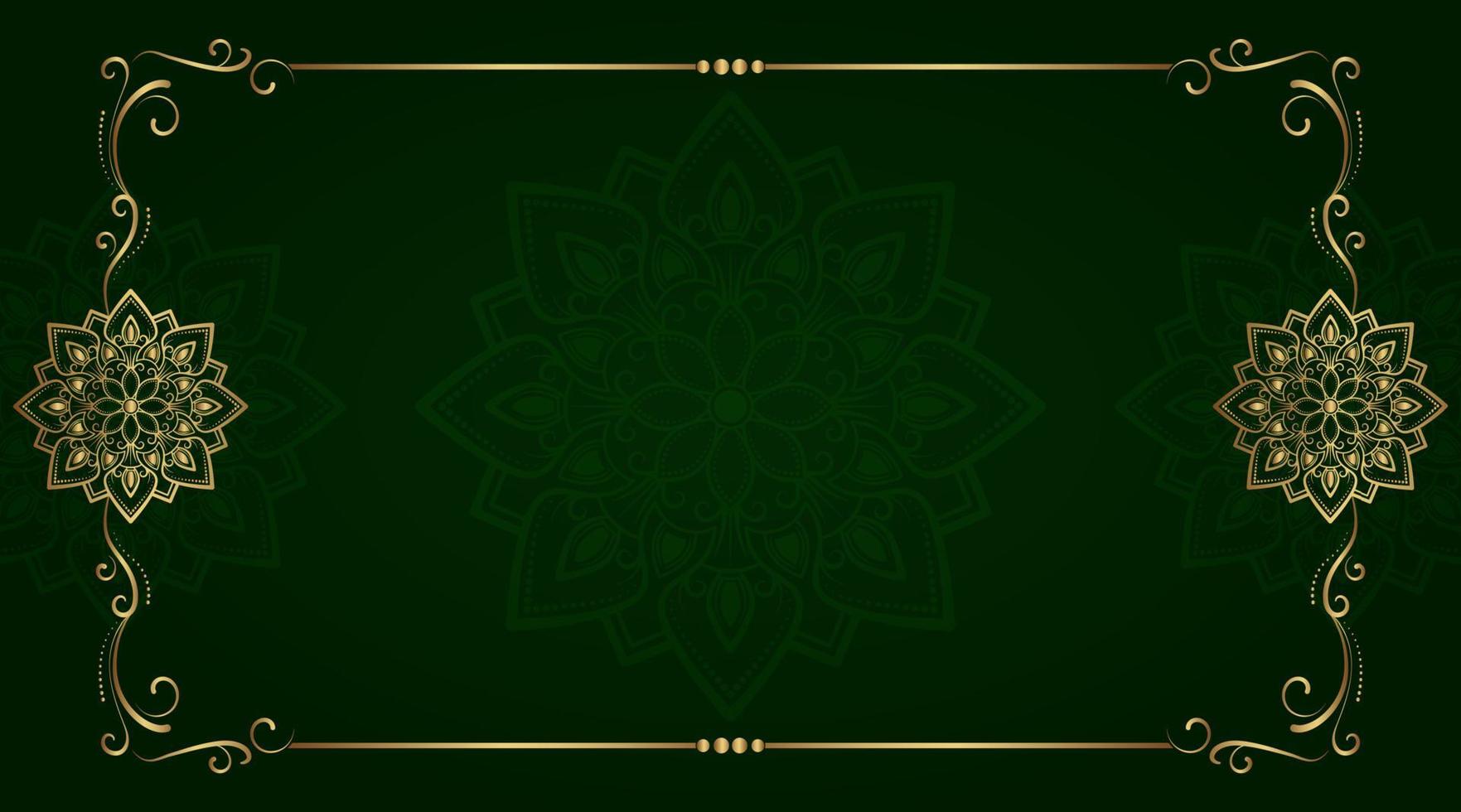 green and gold, luxury mandala background vector