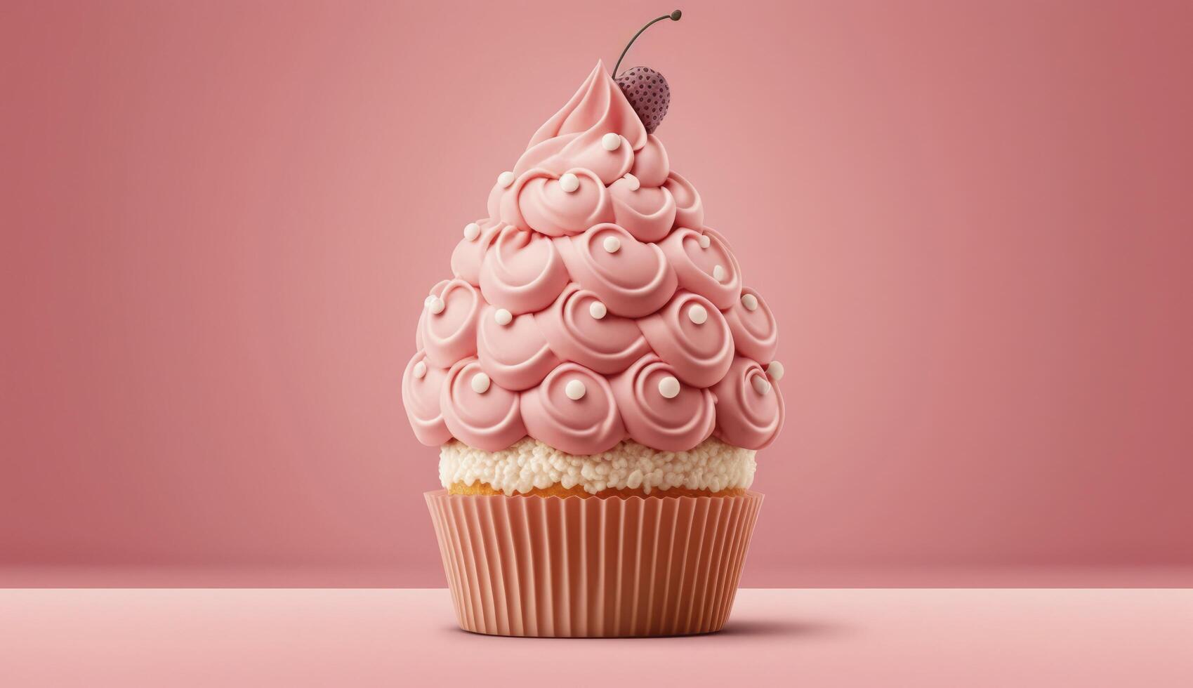 pink cupcake for Valentines Day, photo