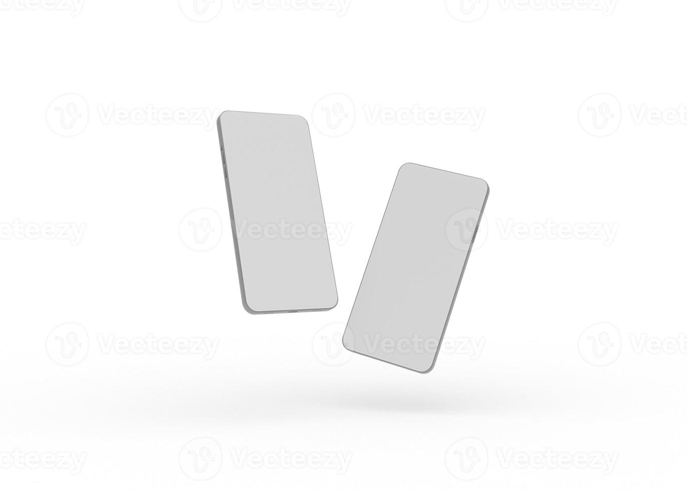 3D Rendering screen mockup with mobile app presentation photo