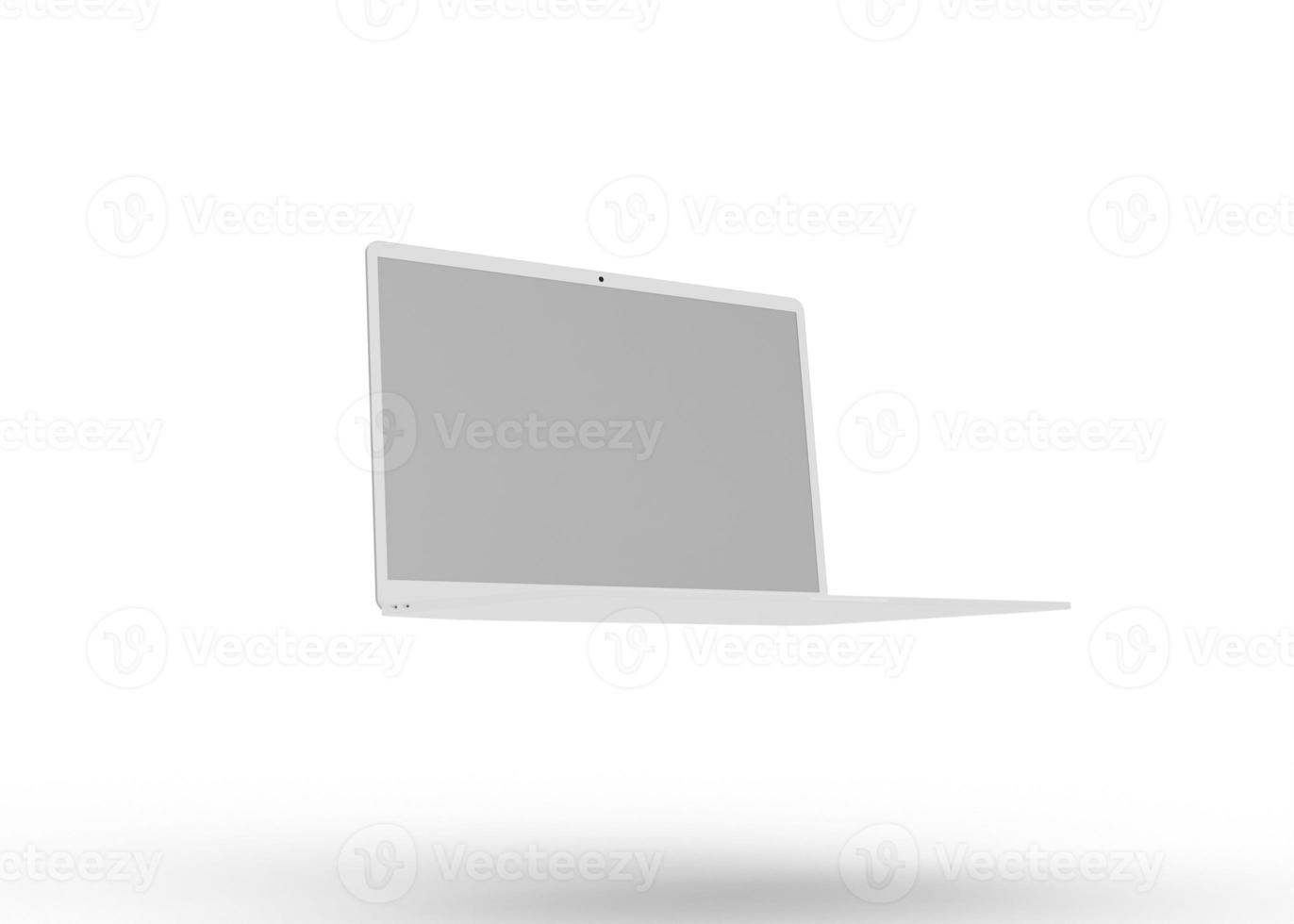 3D Rendering realistic laptop mockup with blank screen isolated photo