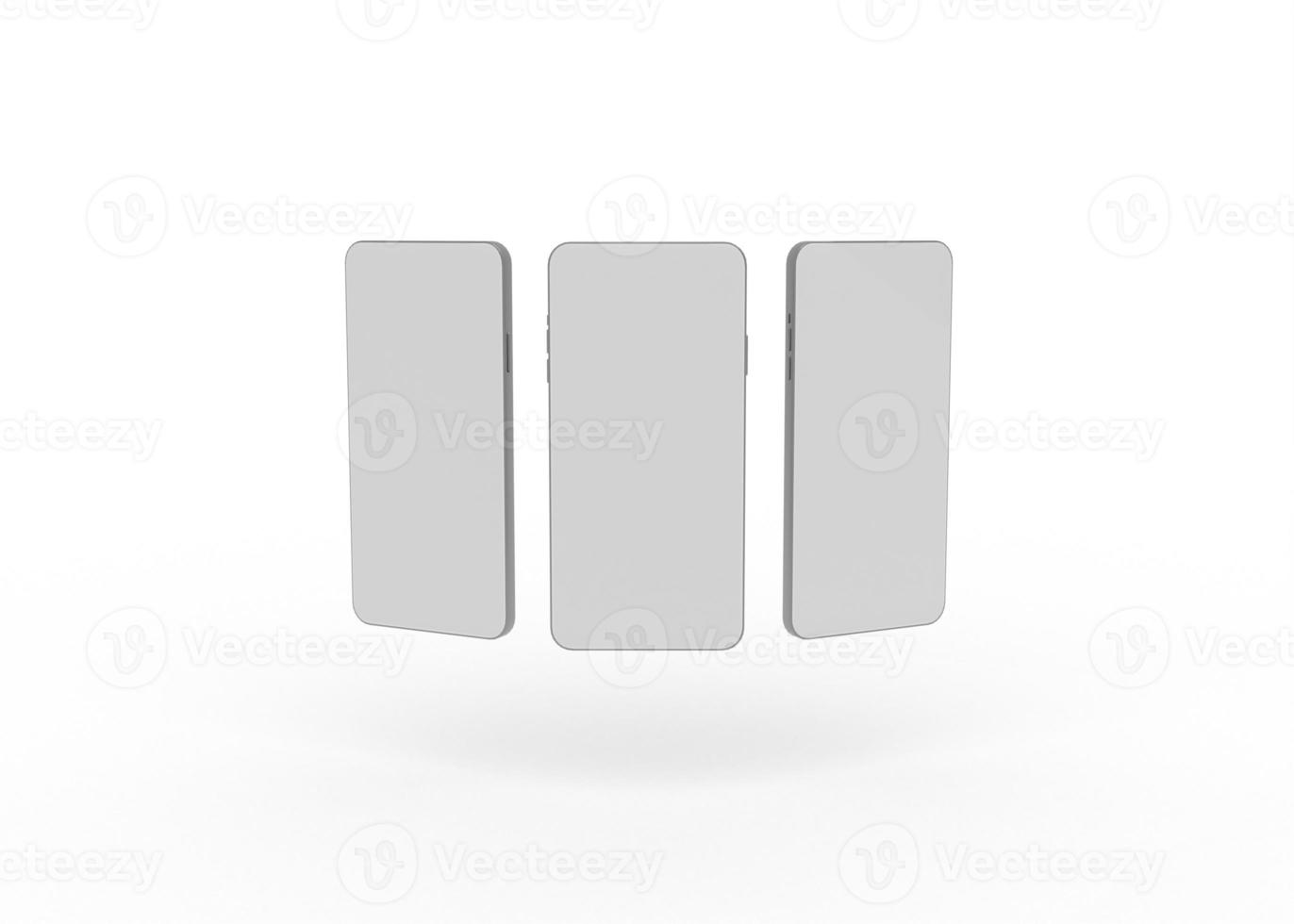3D Rendering screen mockup with mobile app presentation photo