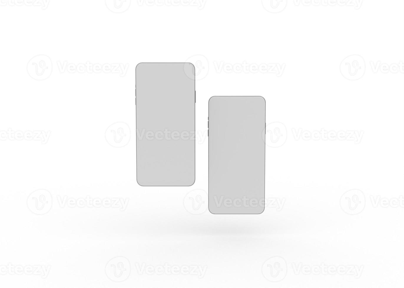3D Rendering screen mockup with mobile app presentation photo