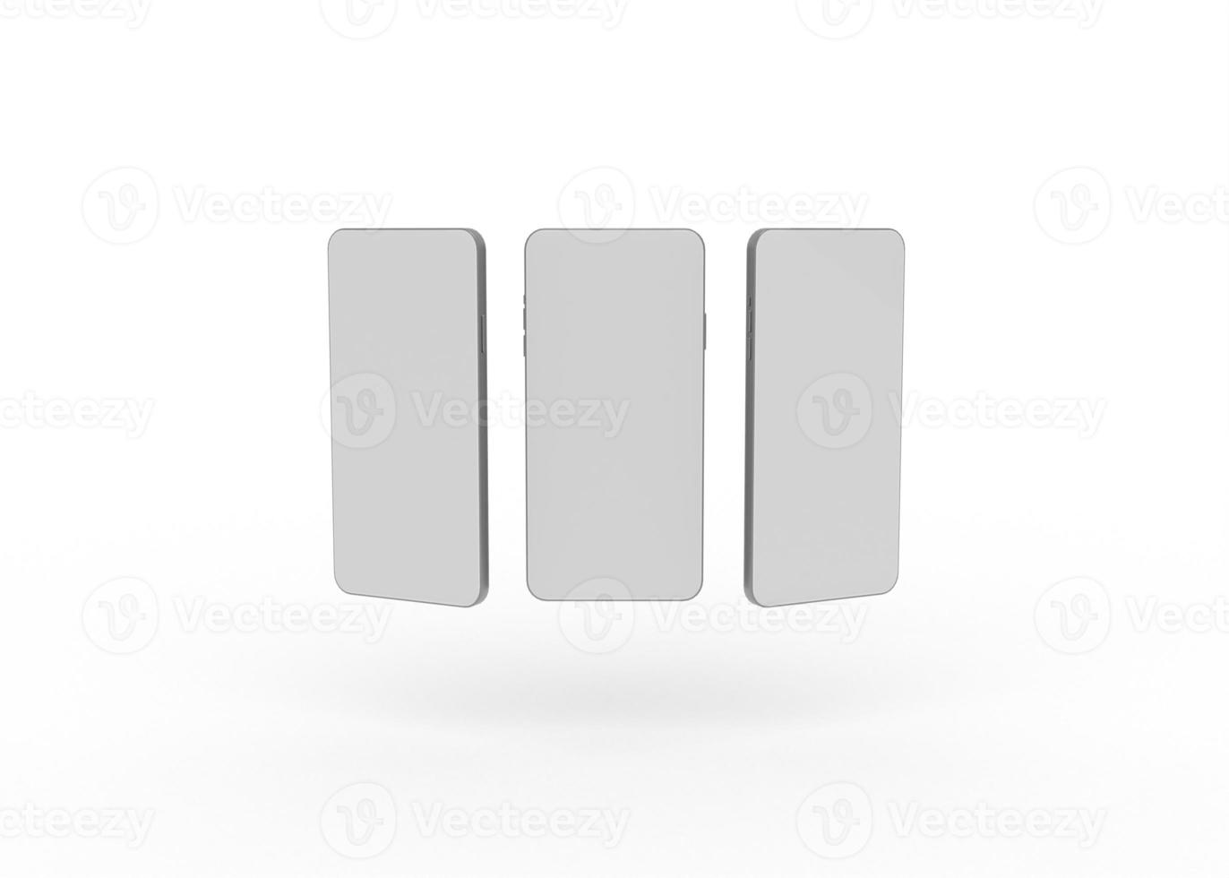 3D Rendering screen mockup with mobile app presentation photo