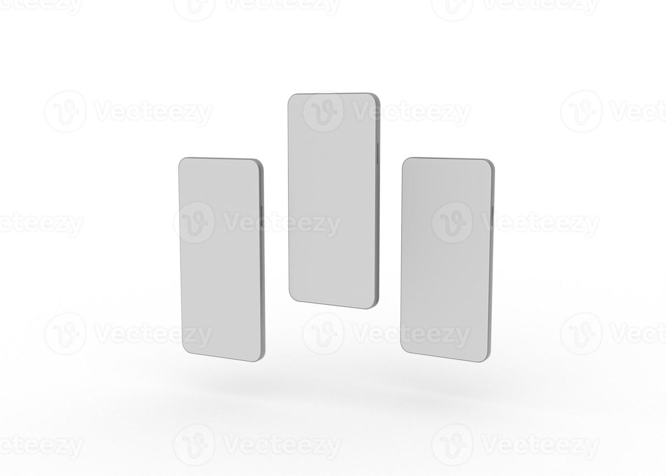 3D Rendering screen mockup with mobile app presentation photo