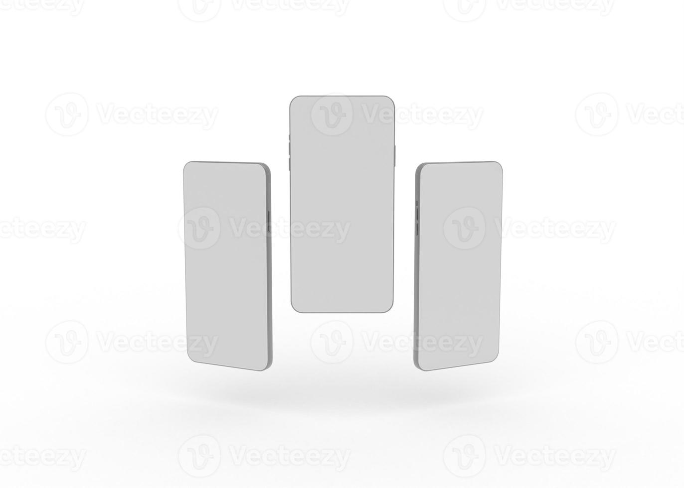 3D Rendering screen mockup with mobile app presentation photo