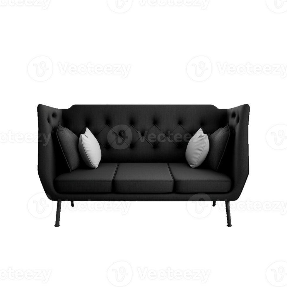 minimalist modern sofa on transparent background , png