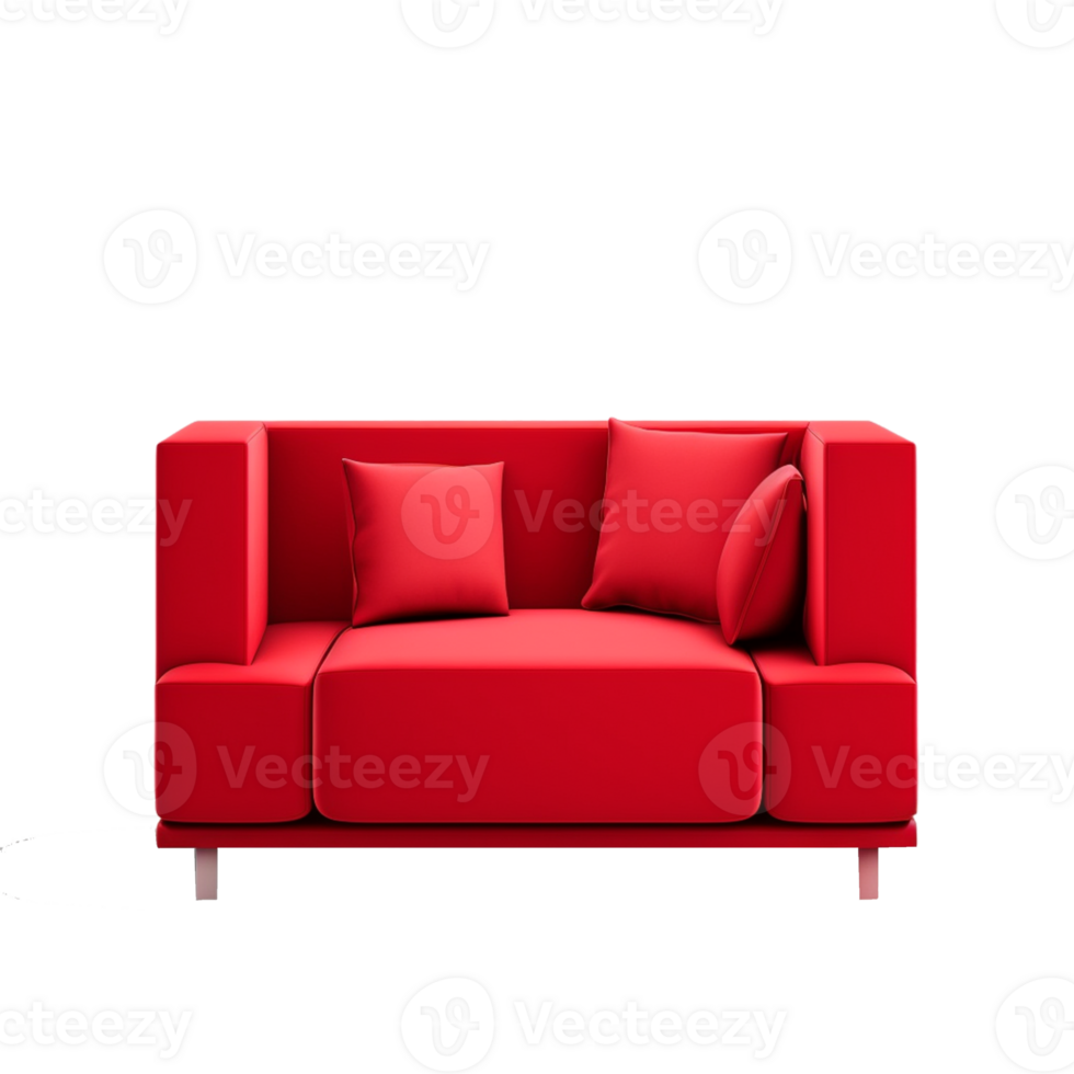minimalist modern sofa on transparent background , png