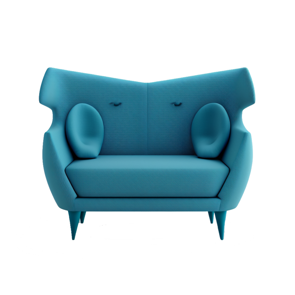 minimalista moderno sofá en transparente antecedentes ,generativo ai png